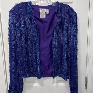 Vintage Beaded Sequin purple jacket